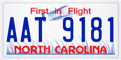 NC license plate AAT9181