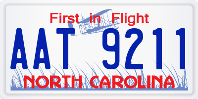 NC license plate AAT9211