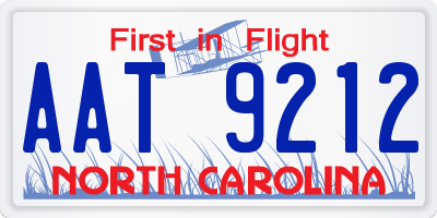 NC license plate AAT9212