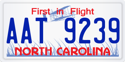 NC license plate AAT9239