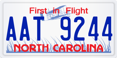 NC license plate AAT9244