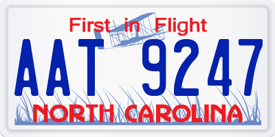 NC license plate AAT9247