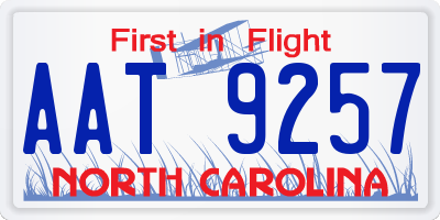 NC license plate AAT9257