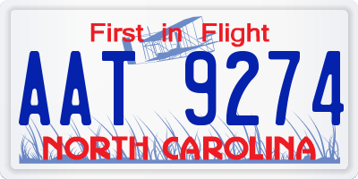 NC license plate AAT9274