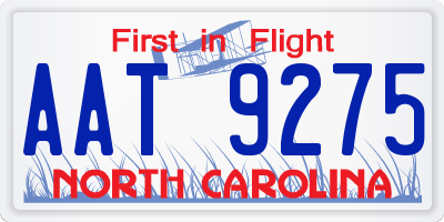 NC license plate AAT9275
