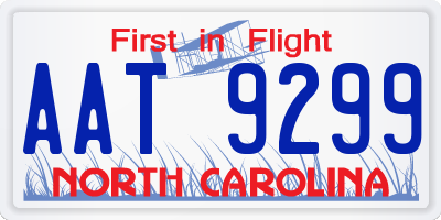 NC license plate AAT9299