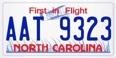 NC license plate AAT9323