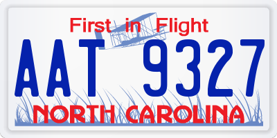 NC license plate AAT9327