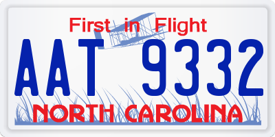 NC license plate AAT9332