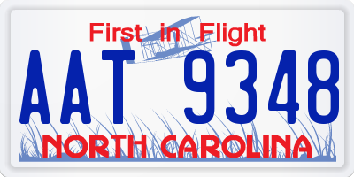 NC license plate AAT9348