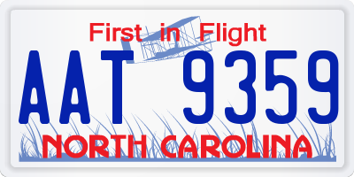 NC license plate AAT9359