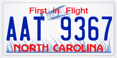 NC license plate AAT9367