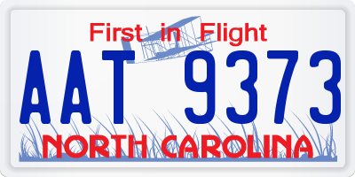 NC license plate AAT9373