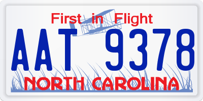 NC license plate AAT9378