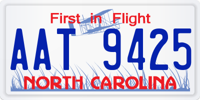 NC license plate AAT9425