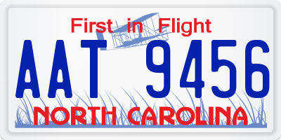 NC license plate AAT9456