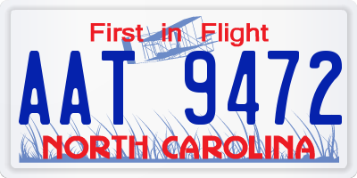 NC license plate AAT9472