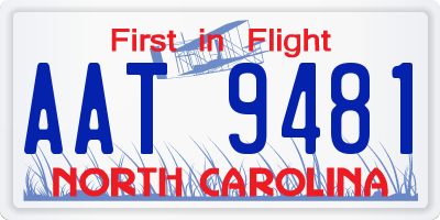NC license plate AAT9481