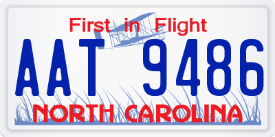 NC license plate AAT9486