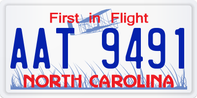 NC license plate AAT9491