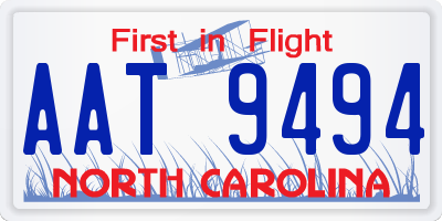 NC license plate AAT9494