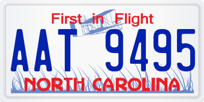 NC license plate AAT9495