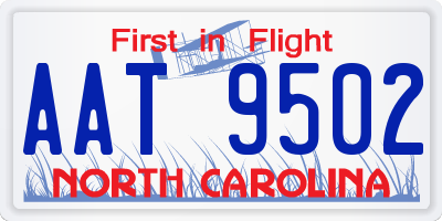 NC license plate AAT9502