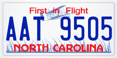 NC license plate AAT9505