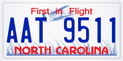 NC license plate AAT9511