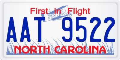 NC license plate AAT9522