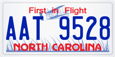 NC license plate AAT9528