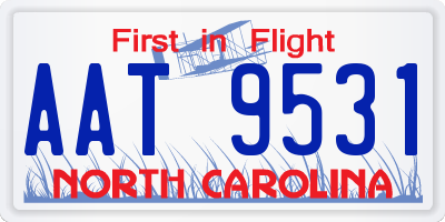 NC license plate AAT9531