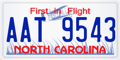NC license plate AAT9543