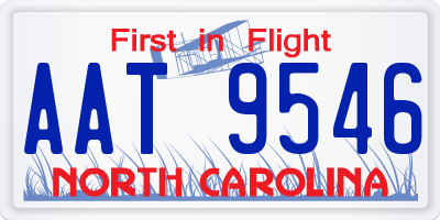 NC license plate AAT9546