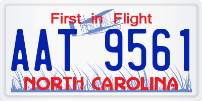 NC license plate AAT9561