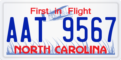 NC license plate AAT9567