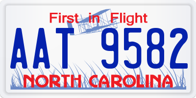NC license plate AAT9582