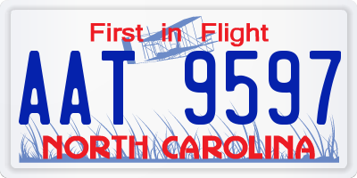 NC license plate AAT9597