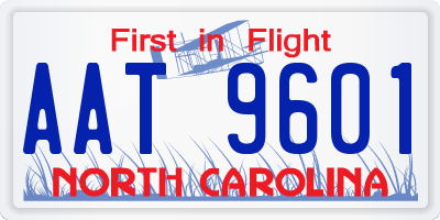 NC license plate AAT9601