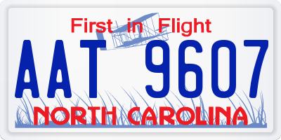 NC license plate AAT9607