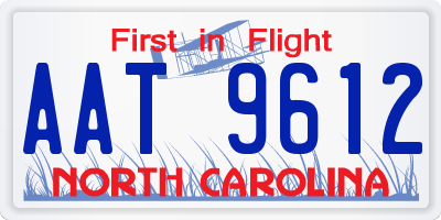 NC license plate AAT9612