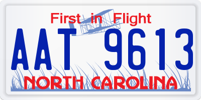 NC license plate AAT9613