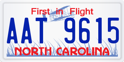 NC license plate AAT9615