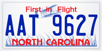 NC license plate AAT9627