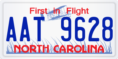 NC license plate AAT9628