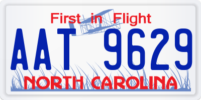 NC license plate AAT9629