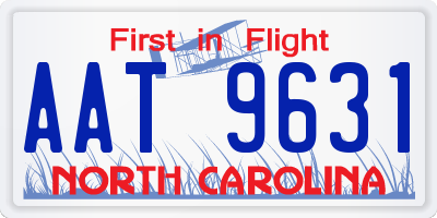 NC license plate AAT9631