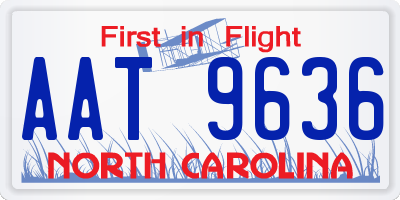 NC license plate AAT9636