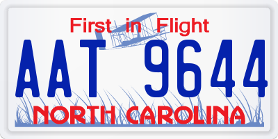 NC license plate AAT9644