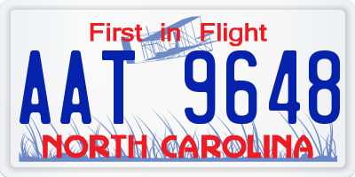 NC license plate AAT9648